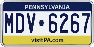 PA license plate MDV6267