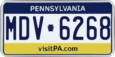 PA license plate MDV6268