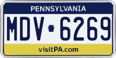PA license plate MDV6269