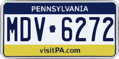 PA license plate MDV6272