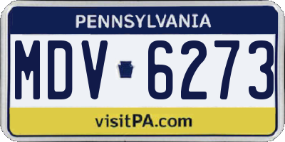PA license plate MDV6273