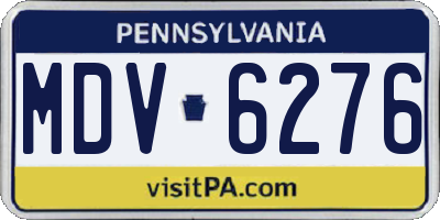 PA license plate MDV6276