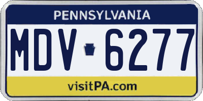 PA license plate MDV6277