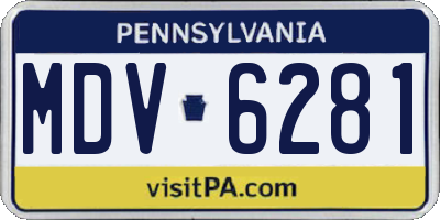 PA license plate MDV6281