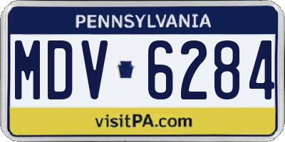 PA license plate MDV6284