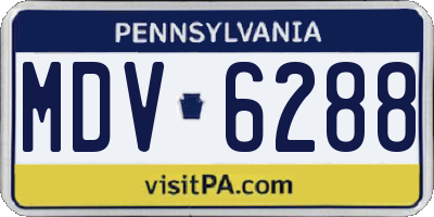 PA license plate MDV6288