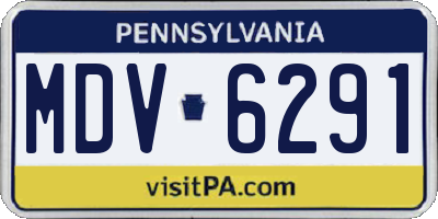 PA license plate MDV6291