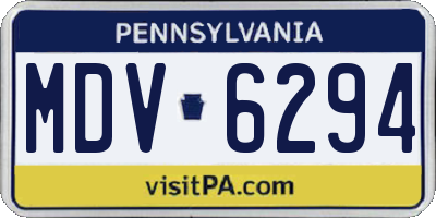 PA license plate MDV6294