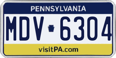 PA license plate MDV6304