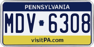 PA license plate MDV6308
