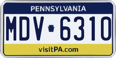 PA license plate MDV6310