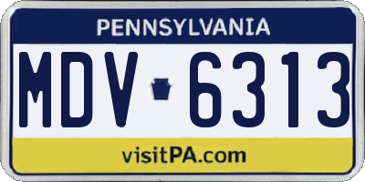 PA license plate MDV6313