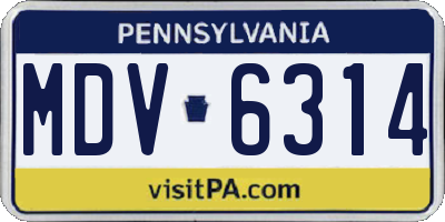 PA license plate MDV6314