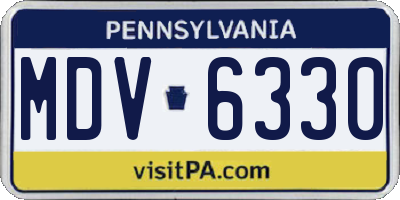 PA license plate MDV6330