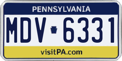 PA license plate MDV6331