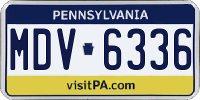 PA license plate MDV6336