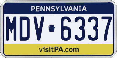 PA license plate MDV6337