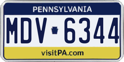 PA license plate MDV6344