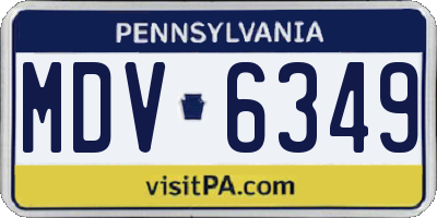 PA license plate MDV6349