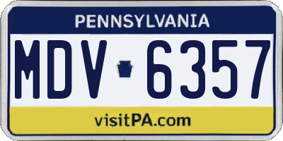 PA license plate MDV6357