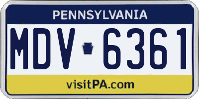 PA license plate MDV6361