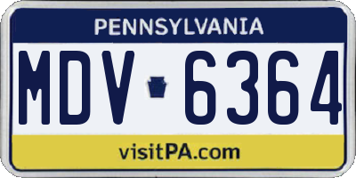 PA license plate MDV6364