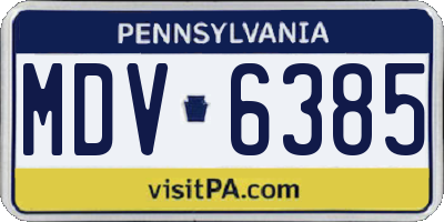 PA license plate MDV6385