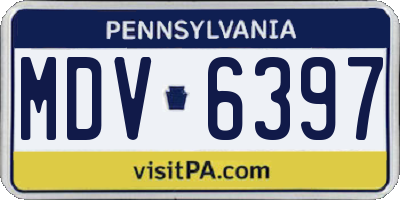 PA license plate MDV6397
