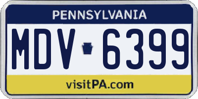 PA license plate MDV6399