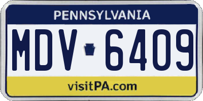 PA license plate MDV6409