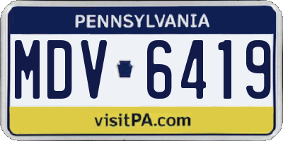 PA license plate MDV6419