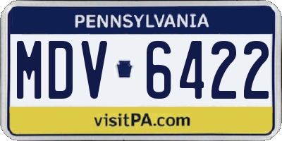 PA license plate MDV6422