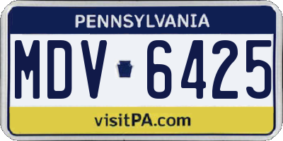 PA license plate MDV6425