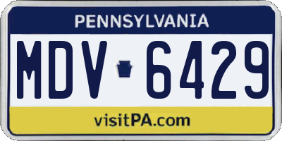 PA license plate MDV6429