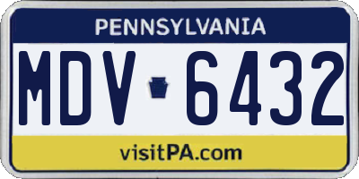 PA license plate MDV6432
