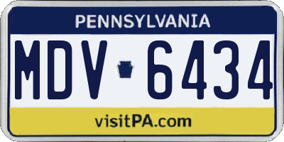 PA license plate MDV6434