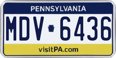 PA license plate MDV6436