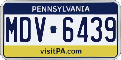 PA license plate MDV6439