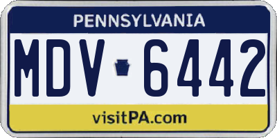 PA license plate MDV6442