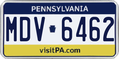PA license plate MDV6462