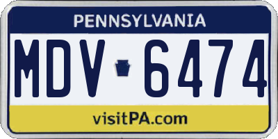PA license plate MDV6474
