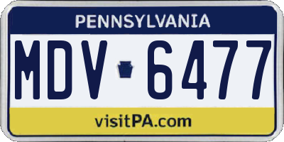 PA license plate MDV6477