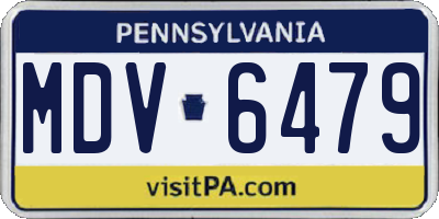 PA license plate MDV6479