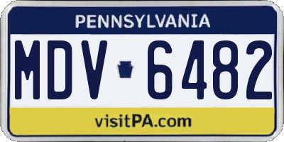 PA license plate MDV6482