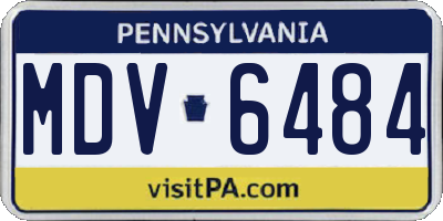 PA license plate MDV6484