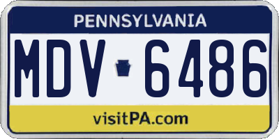 PA license plate MDV6486