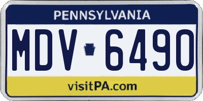 PA license plate MDV6490