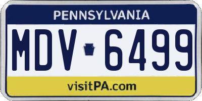 PA license plate MDV6499