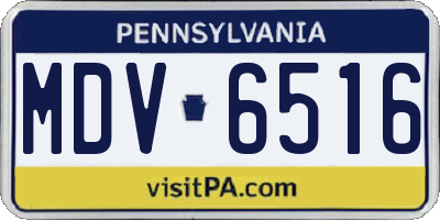 PA license plate MDV6516