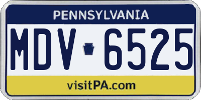 PA license plate MDV6525